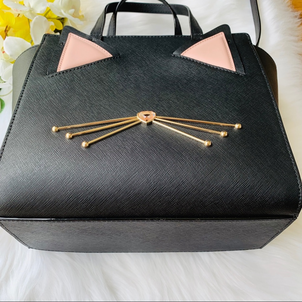 KATE SMALL SMALL CAT JAZZ THINGS UP BLACK LEATHER - Picture 3 of 8